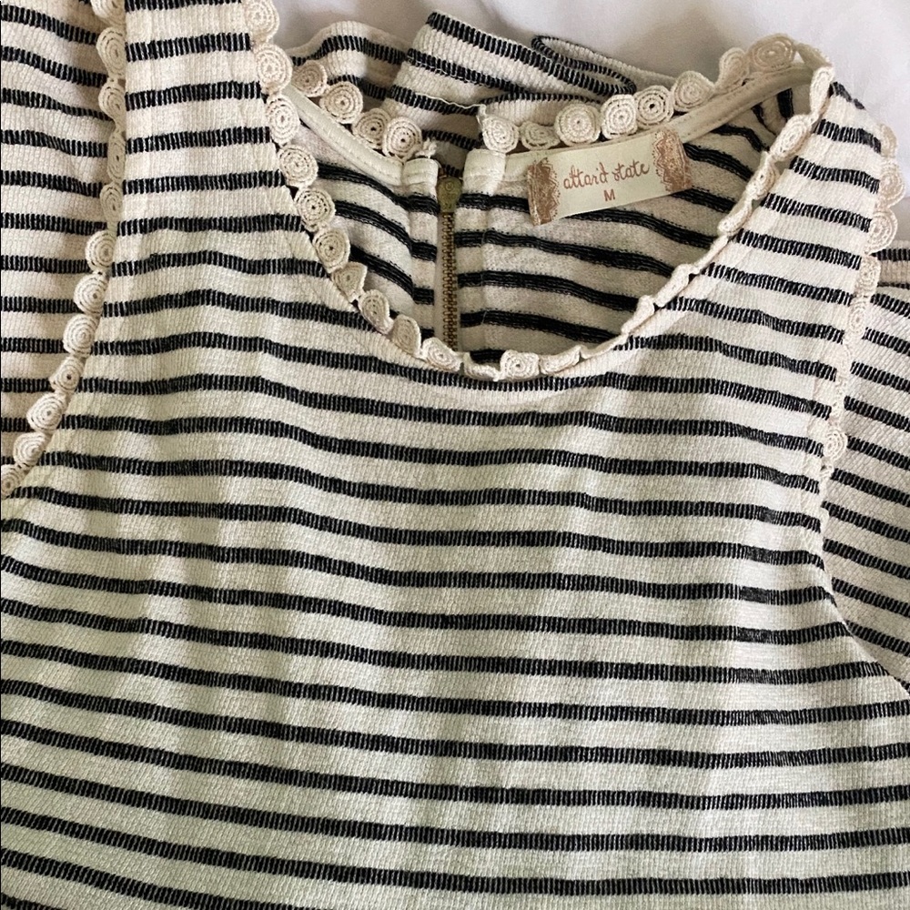 Altar’d Stare white and navy striped dress